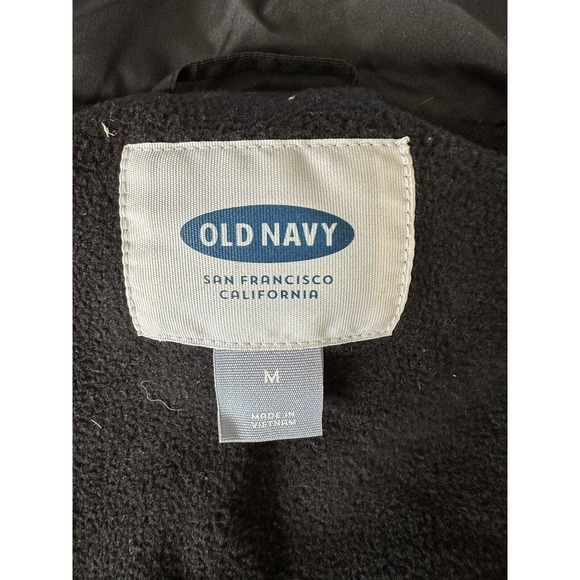 Old Navy Puffer Vest Jacket, Black Size Medium Zip Up Quilted Fleece inside - Picture 8 of 13